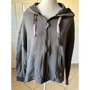 Burton Women's Hoodie Sweatshirt Gray Size Large Zipper
